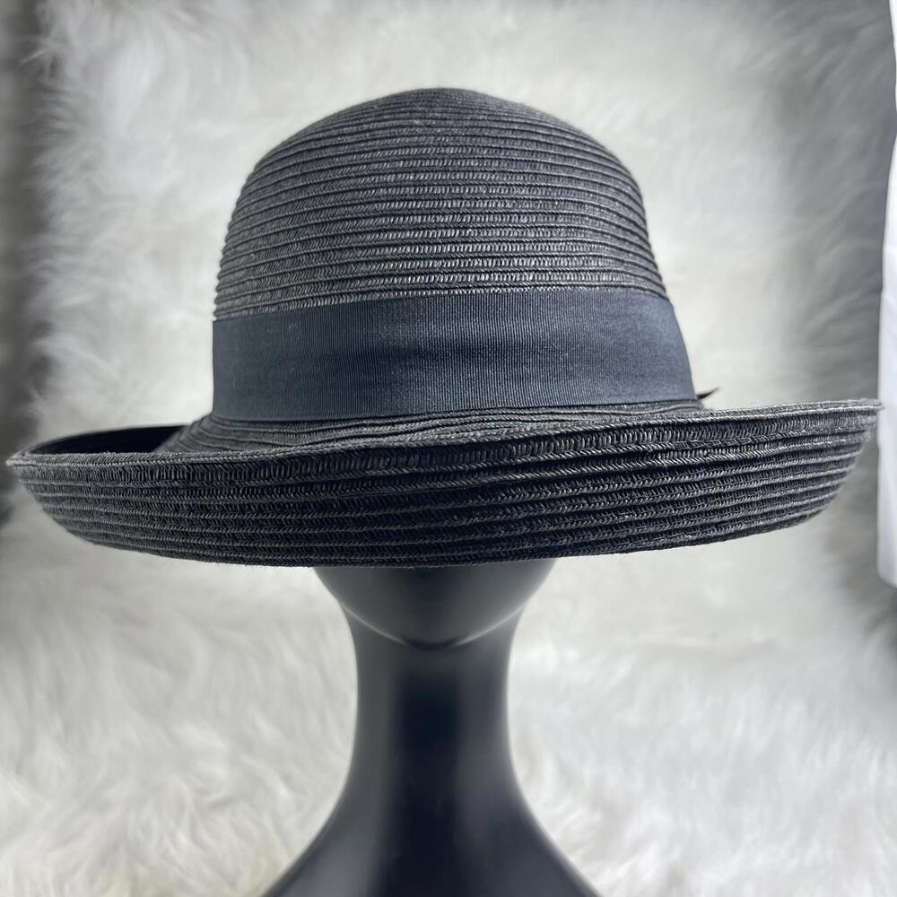 Sun 'N' Sand Paper Braid Hat - Black UPF 50+ protection size